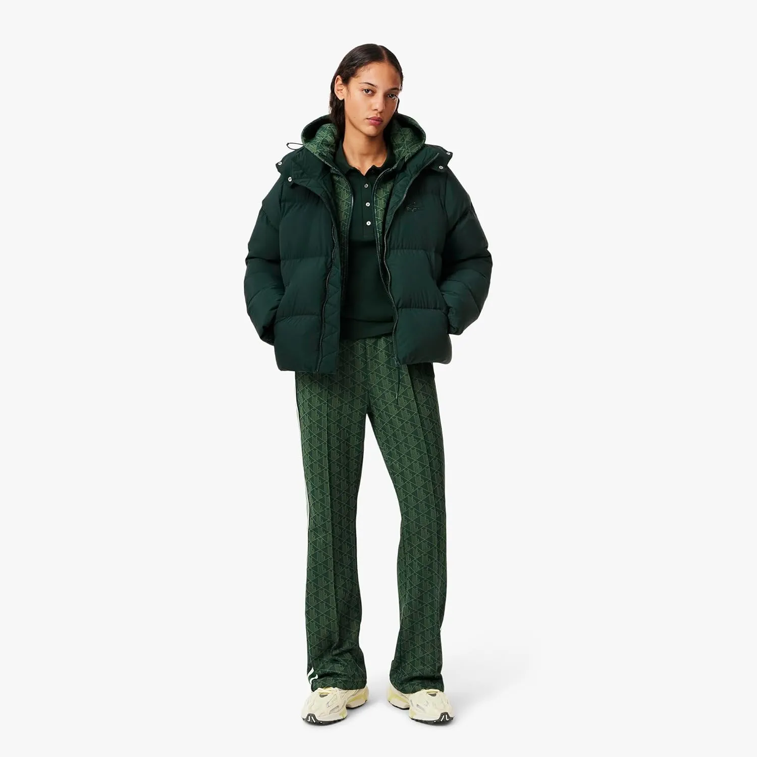 Lacoste Women's Padded Down Logo Jacket with Hood