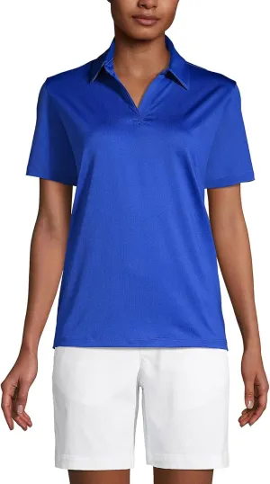 Lands' End Women's Short Sleeve Rapid Dry Sport Neck Polo Shirt