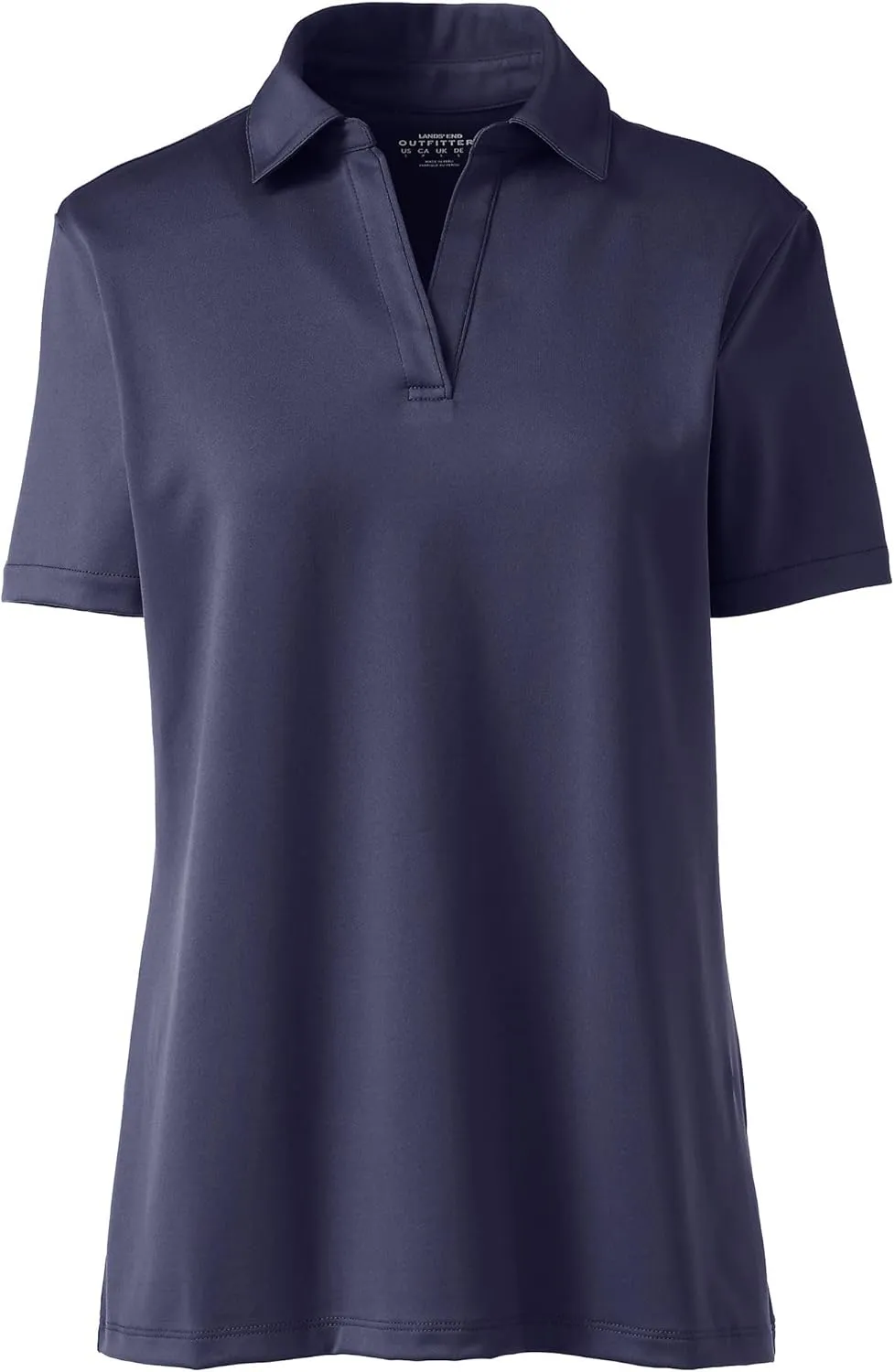 Lands' End Women's Short Sleeve Rapid Dry Sport Neck Polo Shirt