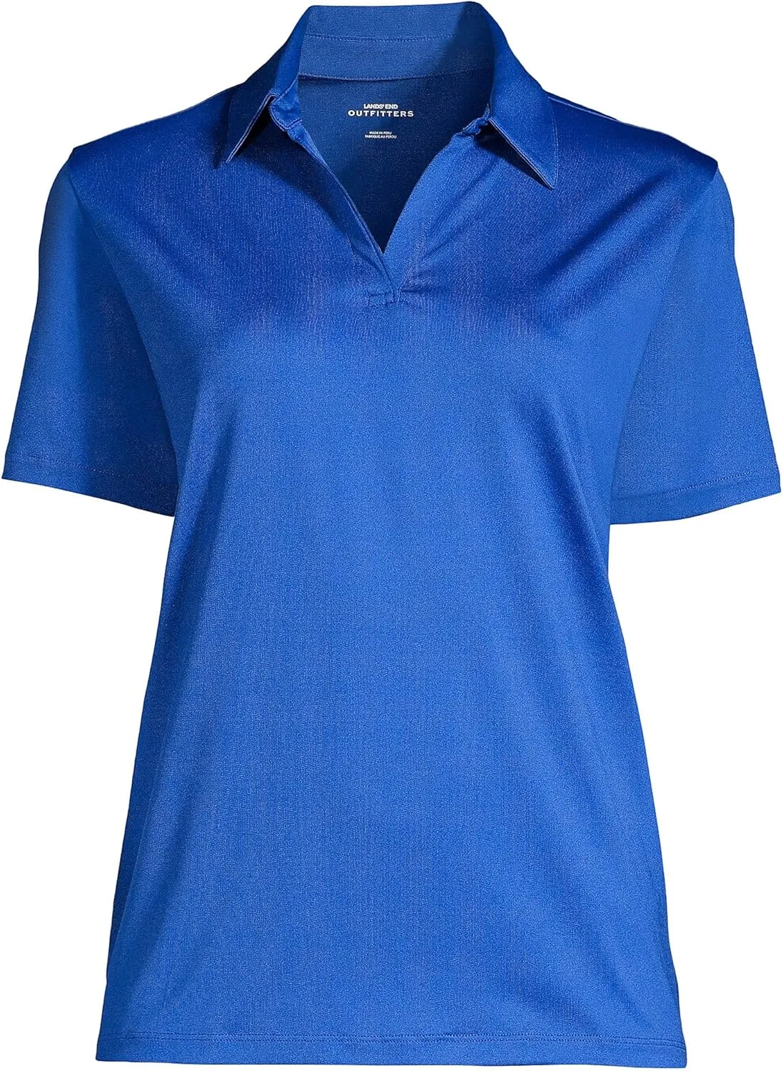 Lands' End Women's Short Sleeve Rapid Dry Sport Neck Polo Shirt