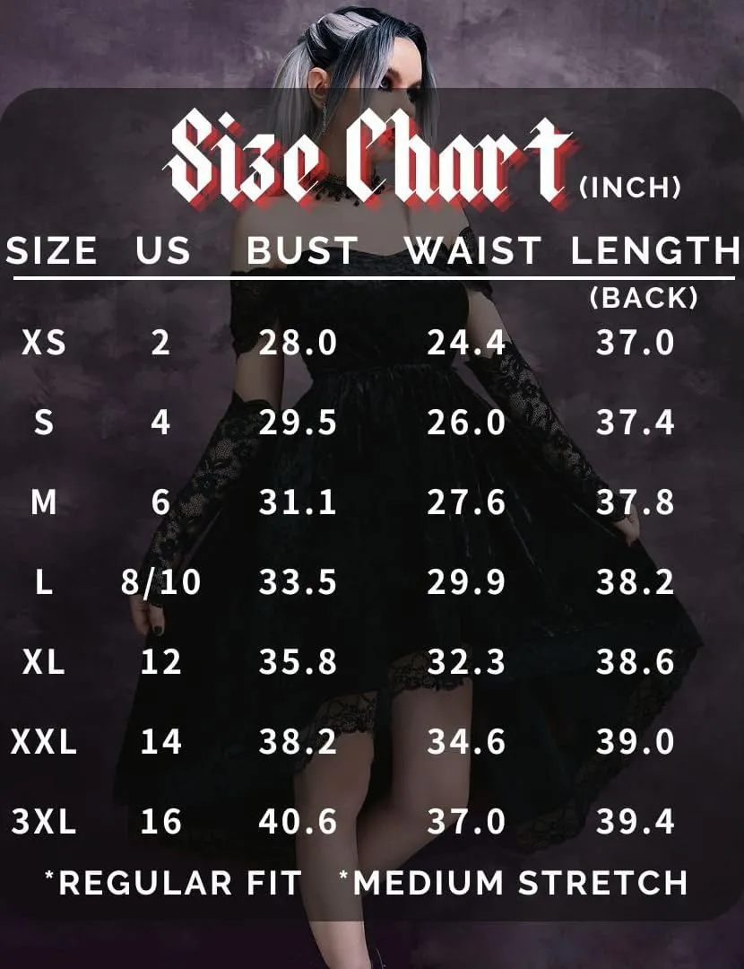LANSHULAN Gothic Clothes Dress,Lace Mini Sleeveless Lace Draped Bodycon Goth Vintage Dresses Without Gloves