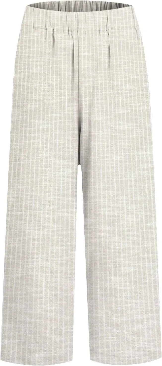Leggings for Women Solid Elastic Pants Long Drawstring Linen Women Waist Cotton Casual Slit Trouser Legs Pants