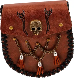 LIFKOME Medieval Retro Waist Bag Pu Leather Stage Show Accessory Vintage Costumes Party Supply