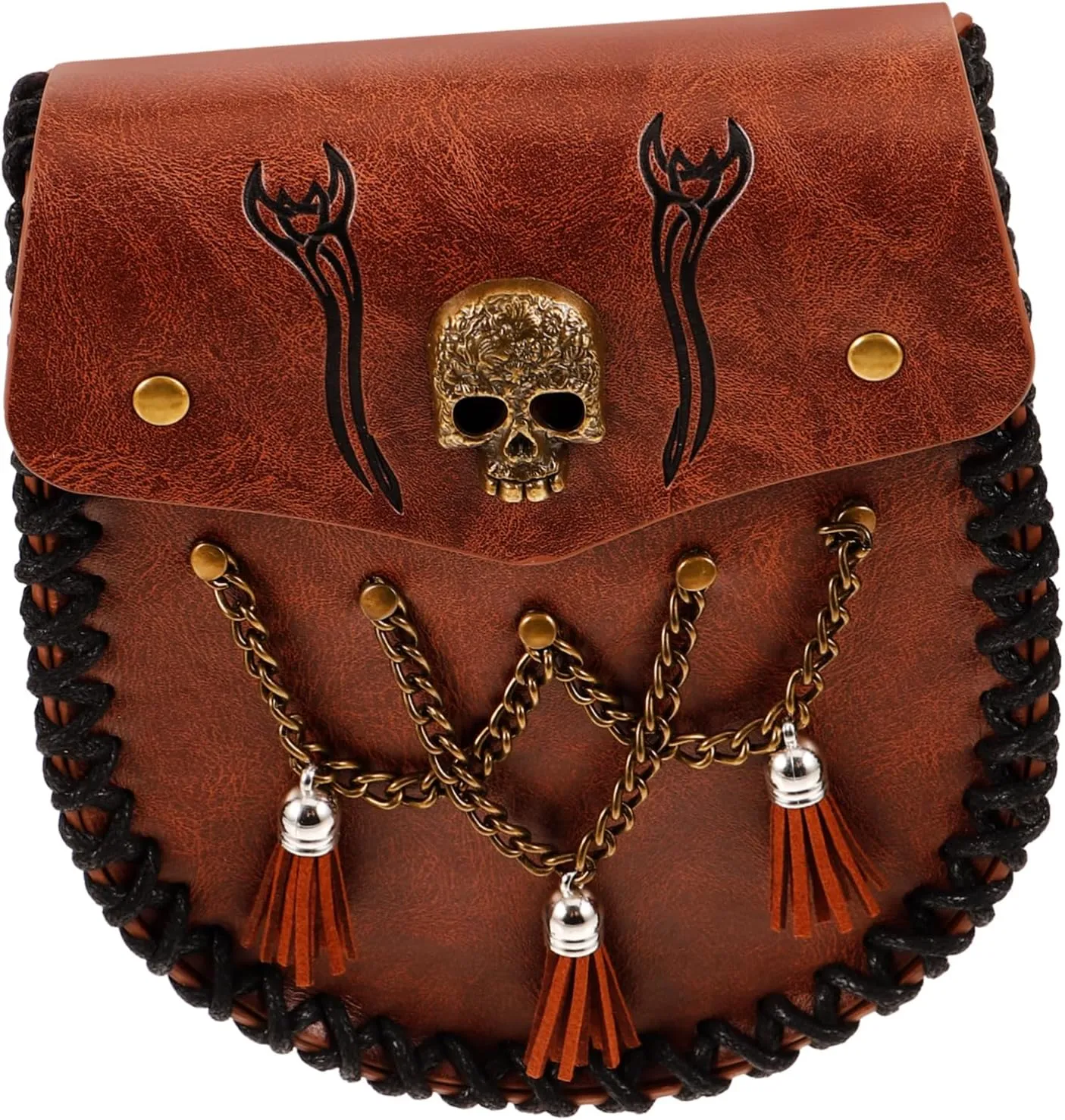 LIFKOME Medieval Retro Waist Bag Pu Leather Stage Show Accessory Vintage Costumes Party Supply