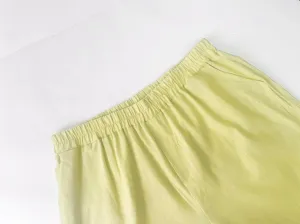 Linen Outfits for Women 2 Piece Set Solid Crew Neck Sleeveless Tank Tops and Wide Leg Pants Suits with Pockets