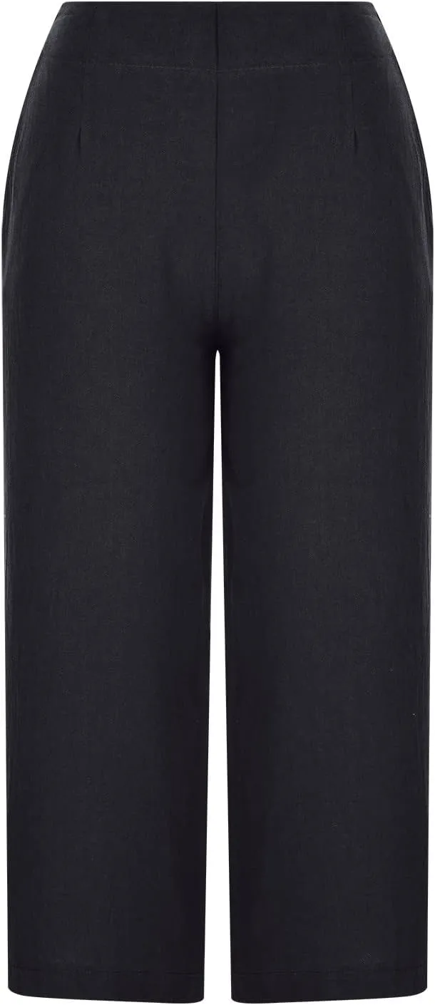 Linen Pants Women Wide Leg Elastic Back Waist Casual Loose Yoga Pants 2024 Fashion Baggy Trouser Summer Beach Outfit