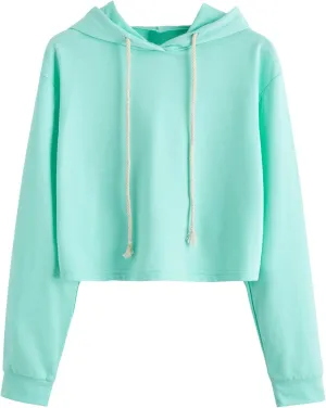 MakeMeChic Women's Cropped Hoodie Casual Workout Crop Sweatshirt Tops