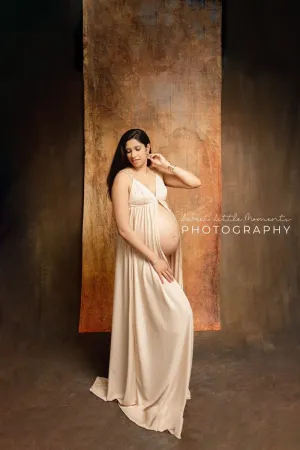 Maternity Slip Dress Long | Nude undergarments for dresses, One Size, Split Front