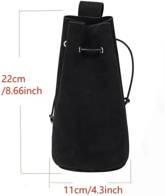 Medieval Knight Viking Suede Storage Small Bag Bucket Holder Belt Cosplay Accessory