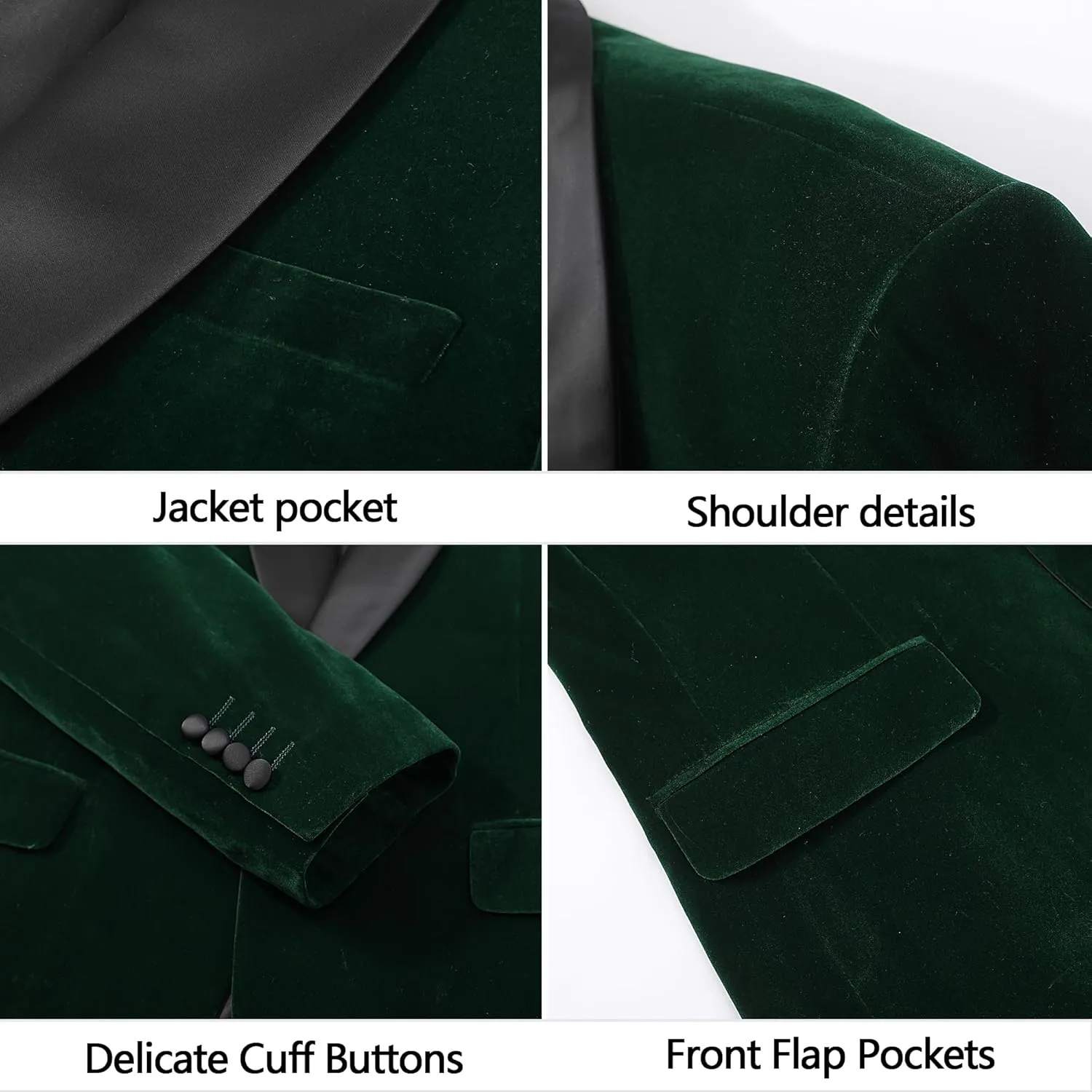 Men Suit Blazer Tuxedo Slim Fit Velvet Party Wedding Prom