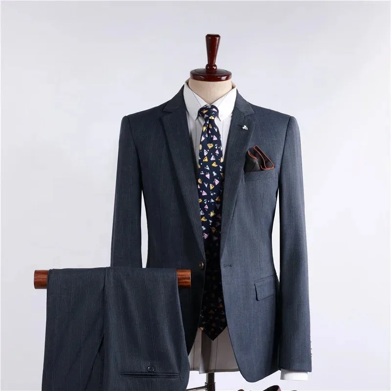 Men's Casual  Business Gray 2pcs Suits