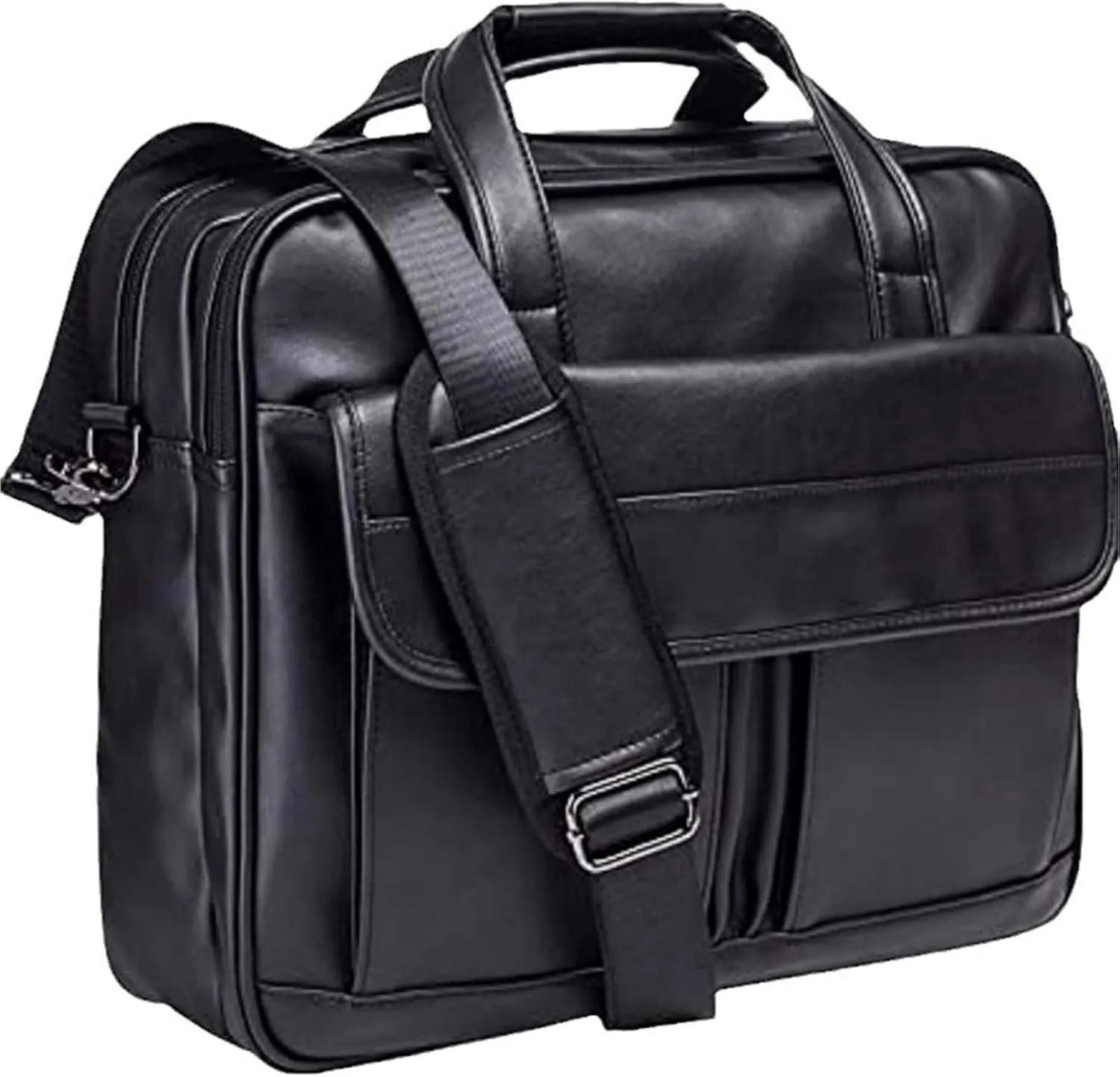 Men's Leather Satchel Retro Shoulder Bag 17.3 Inch Laptop Briefcase Business Satchel