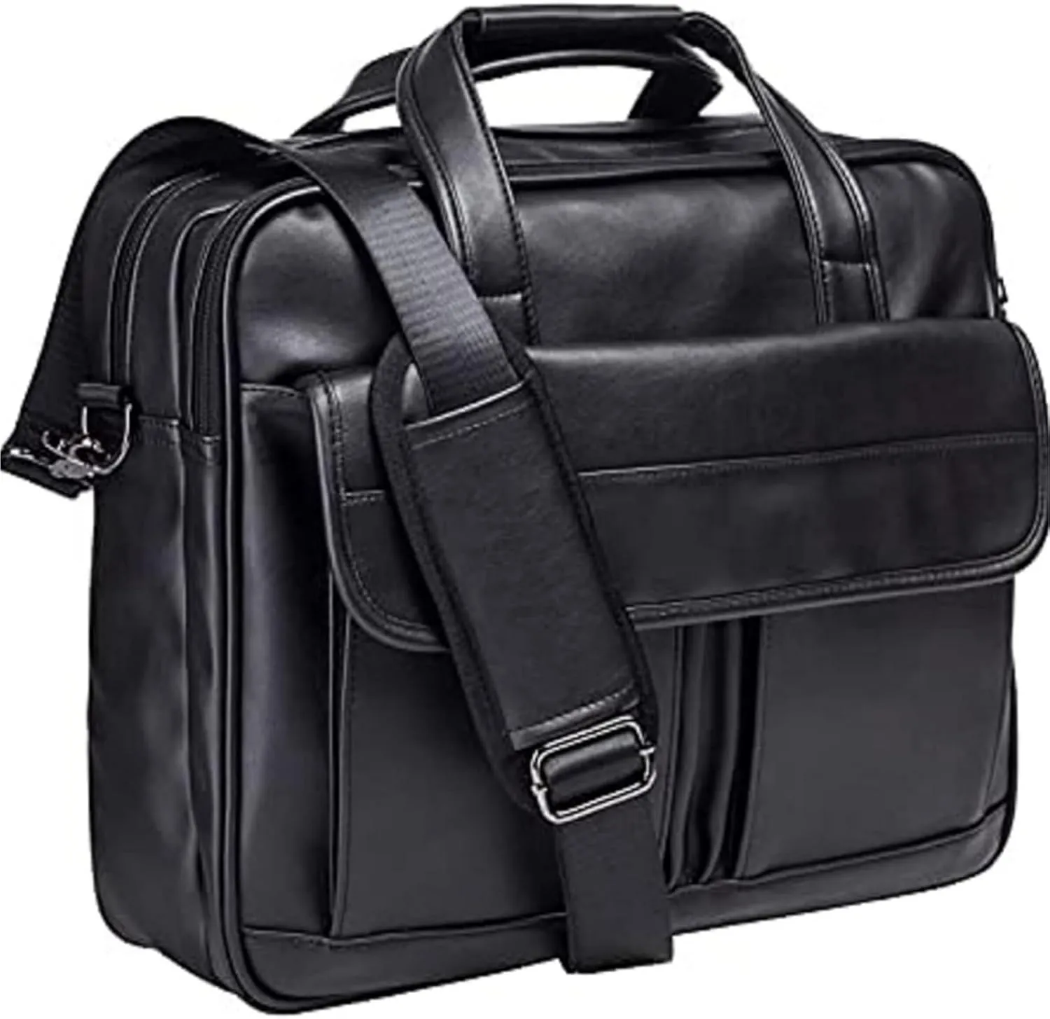 Men's Leather Satchel Retro Shoulder Bag 17.3 Inch Laptop Briefcase Business Satchel