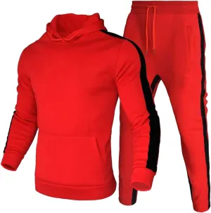 Men's Sweatsuit Pullover Hoodie Tops and Pants Set Casual Sports Tracksuit