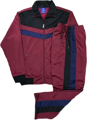 Men's Tracksuit Warm-Up 2-piece Retro Style Track Jacket & Pants Matching Set