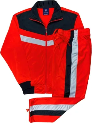 Men's Tracksuit Warm-Up 2-piece Retro Style Track Jacket & Pants Matching Set