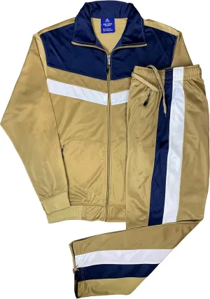 Men's Tracksuit Warm-Up 2-piece Retro Style Track Jacket & Pants Matching Set