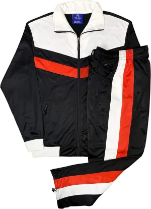 Men's Tracksuit Warm-Up 2-piece Retro Style Track Jacket & Pants Matching Set
