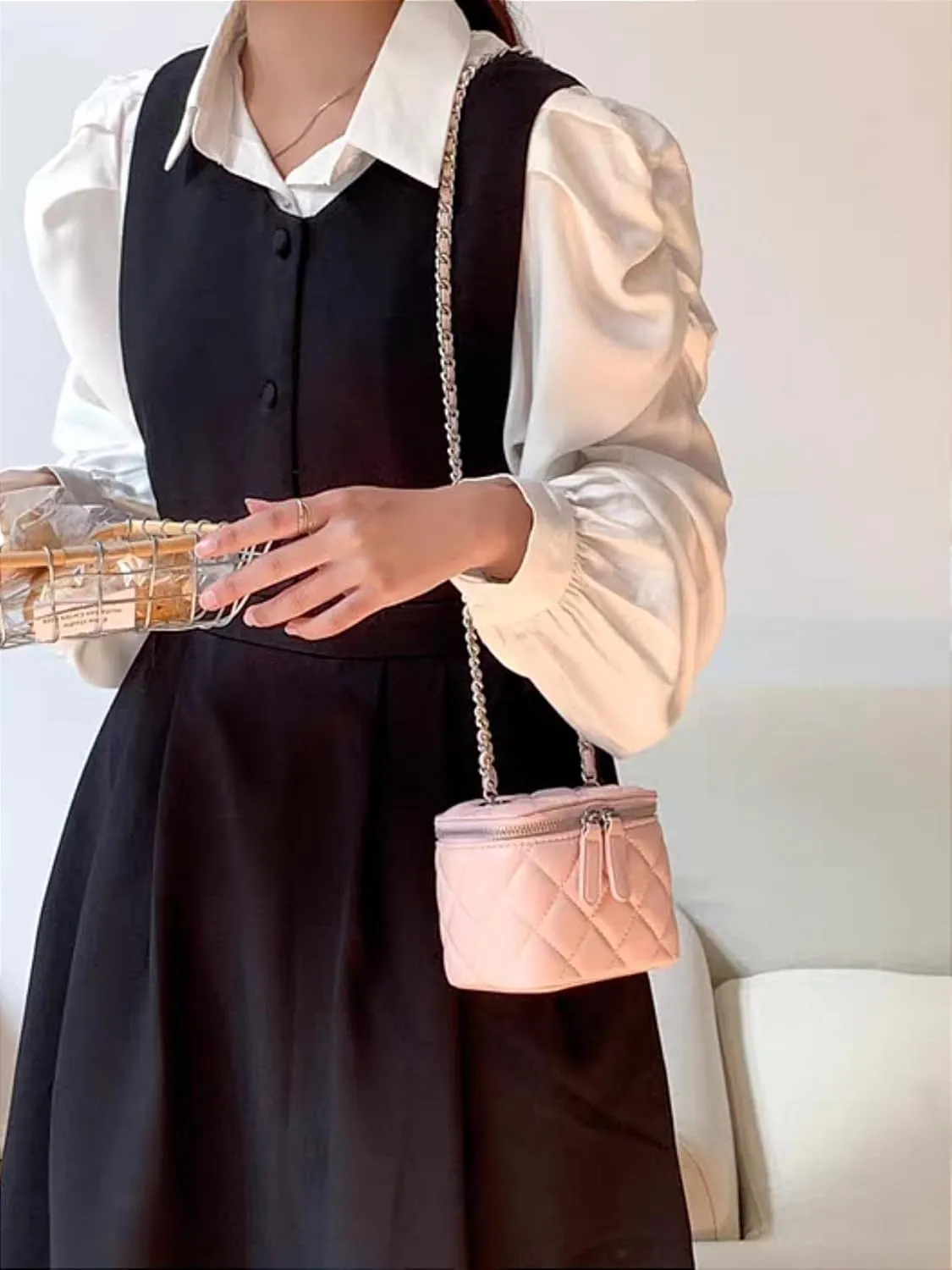 Mini Denim Crossbody Bags for Women Small Vintage Square Box Purse Boho Cross Body Handbags with Chain and Zipper