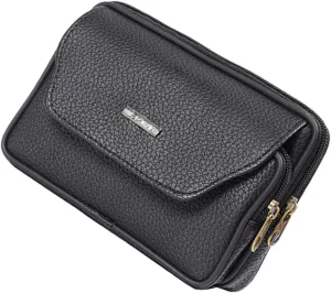 Mobile Phone Bag Waist Bag Zipper Men Purse Trendy Purses Wallet Leather Fanny Pac, One Color, One Size