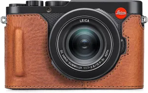 MUZIRI KINOKOO Case for Leica D-LUX 8 Camera - Retro Style Genuine Leather Half Protective Case for Leica D LUX 8/ D-LUX8 Camera - with Opening Bottom and Hand Grip Design - Brown