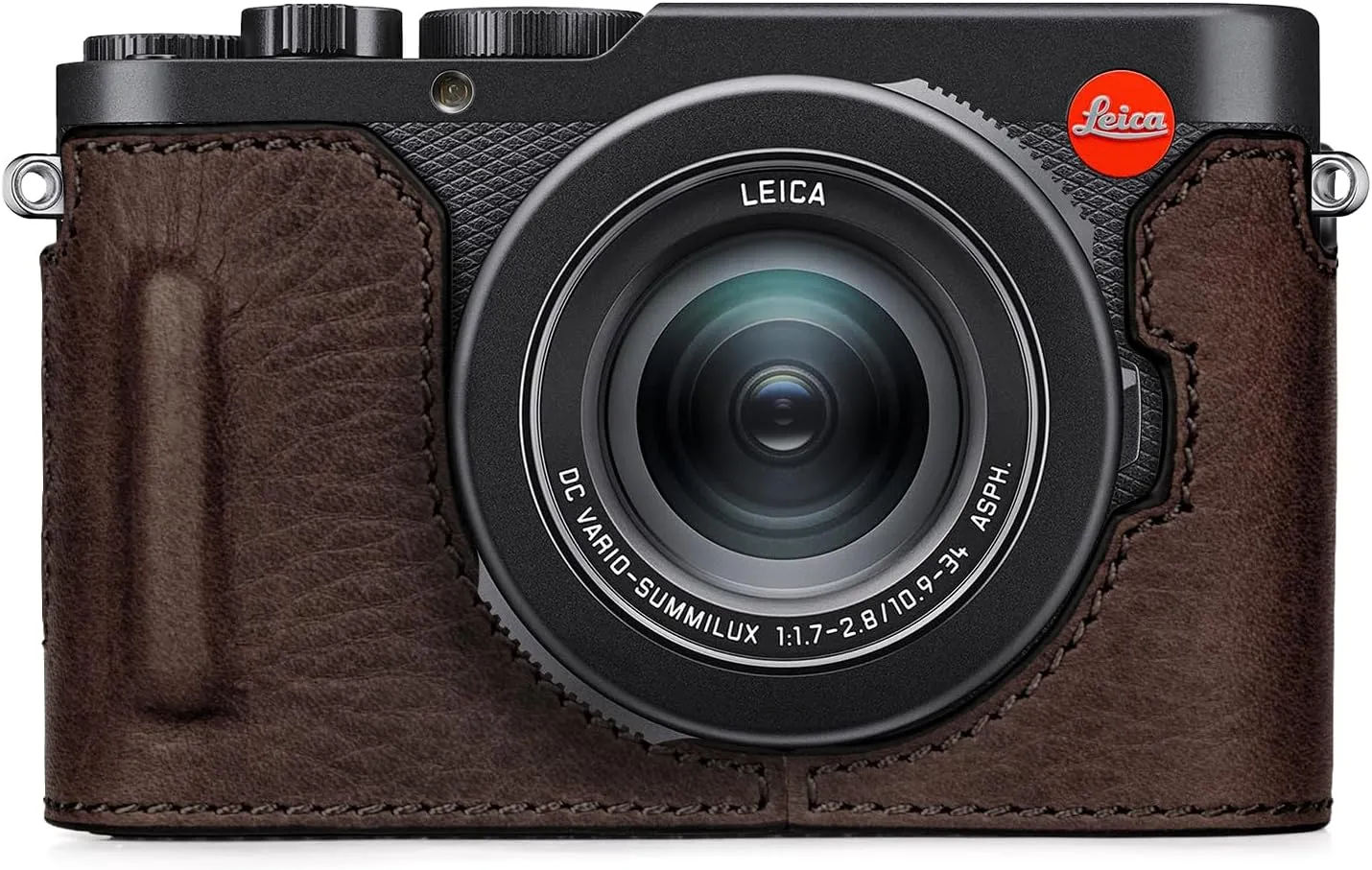 MUZIRI KINOKOO Case for Leica D-LUX 8 Camera - Retro Style Genuine Leather Half Protective Case for Leica D LUX 8/ D-LUX8 Camera - with Opening Bottom and Hand Grip Design - Coffee