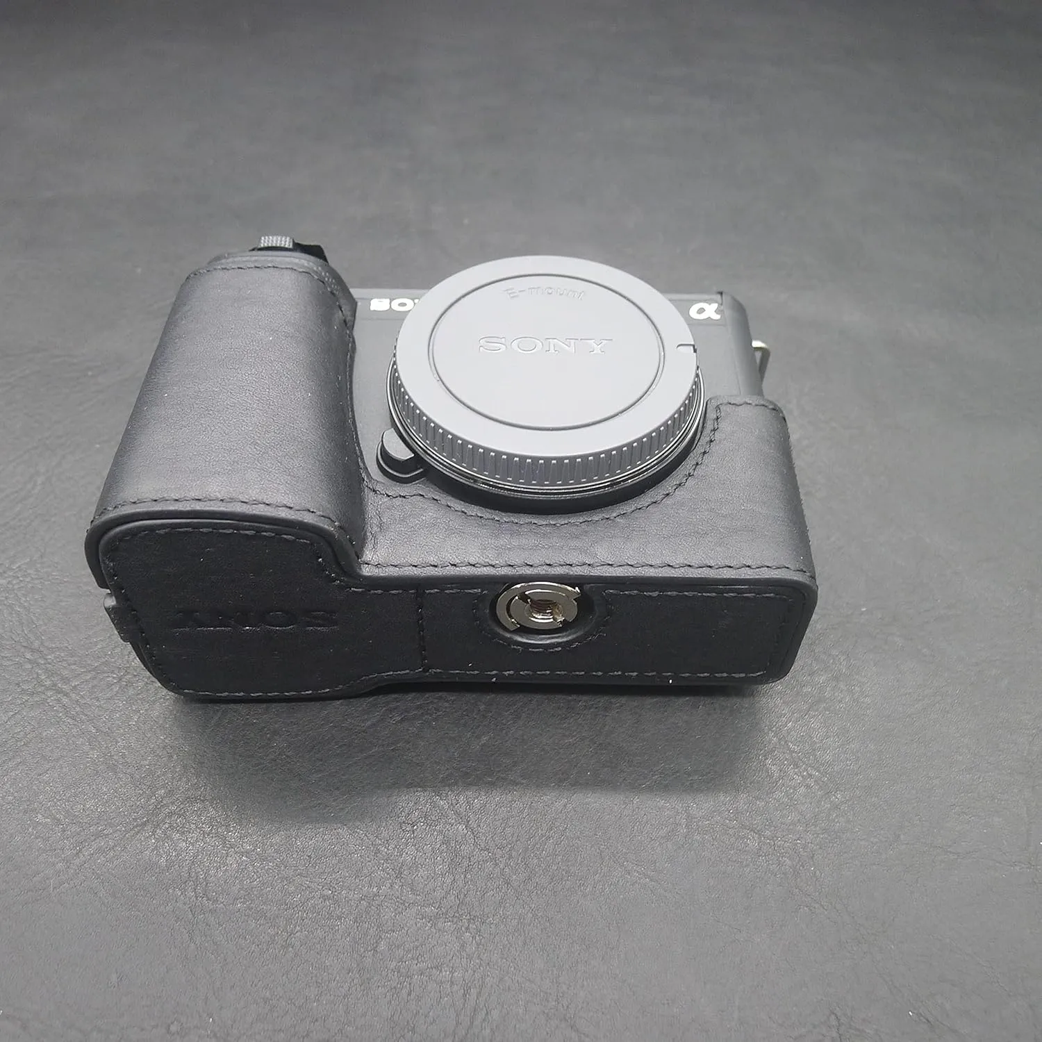 MUZIRI KINOKOO Sony ZV-E1 Case - Genuine Real Leather Half Case for Sony ZV-E1/ZVE1 Camera - Protective Case with Bottom Opening Version - Black