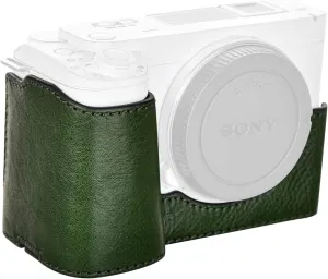 MUZIRI KINOKOO Sony ZV-E1 Case - Genuine Real Leather Half Case for Sony ZV-E1/ZVE1 Camera - Protective Case with Bottom Opening Version - Green