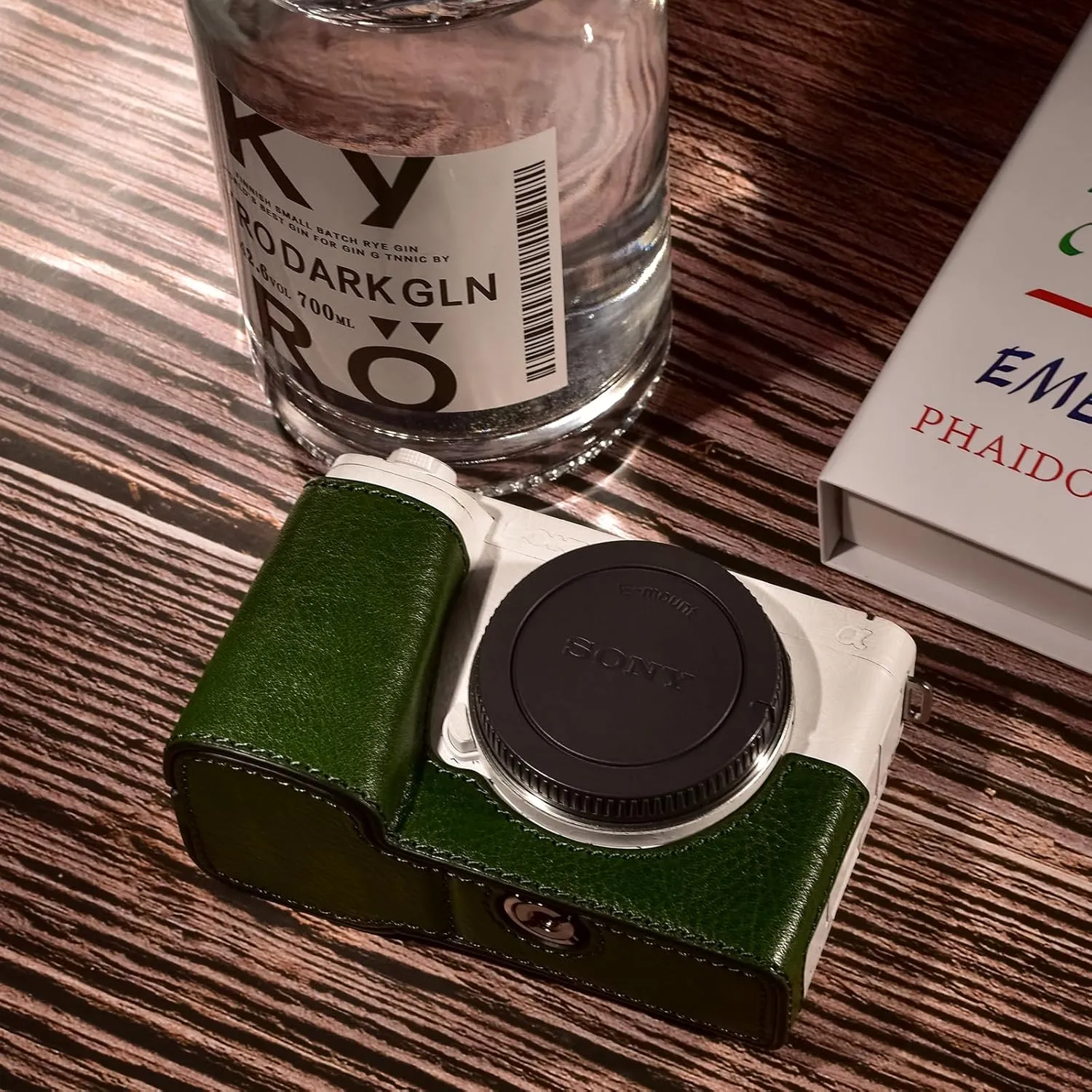 MUZIRI KINOKOO Sony ZV-E1 Case - Genuine Real Leather Half Case for Sony ZV-E1/ZVE1 Camera - Protective Case with Bottom Opening Version - Green