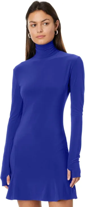 Norma Kamali Women's Long Sleeve Turtle Fishtail Mini Dress