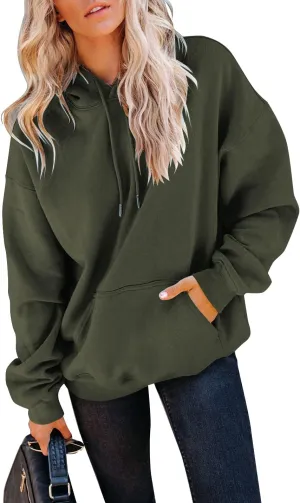 Orchidays Women's Casual Pocket Hoodies Long Sleeve Fashion Drawstring Pullover Tops