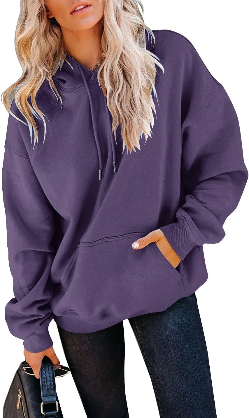 Orchidays Women's Casual Pocket Hoodies Long Sleeve Fashion Drawstring Pullover Tops