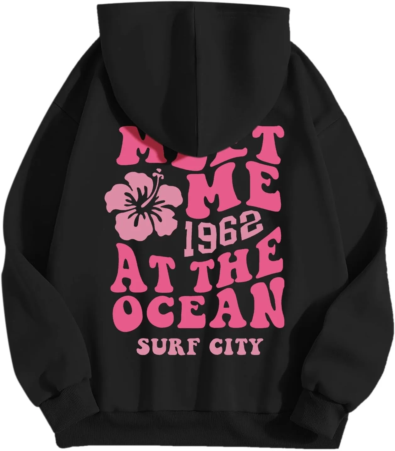 Pink Graphic Hoodies for Women 2024 Fall Outfits Oversized Hoodie Teen Girls Cute Preppy Sweatshirts Casual Pullover