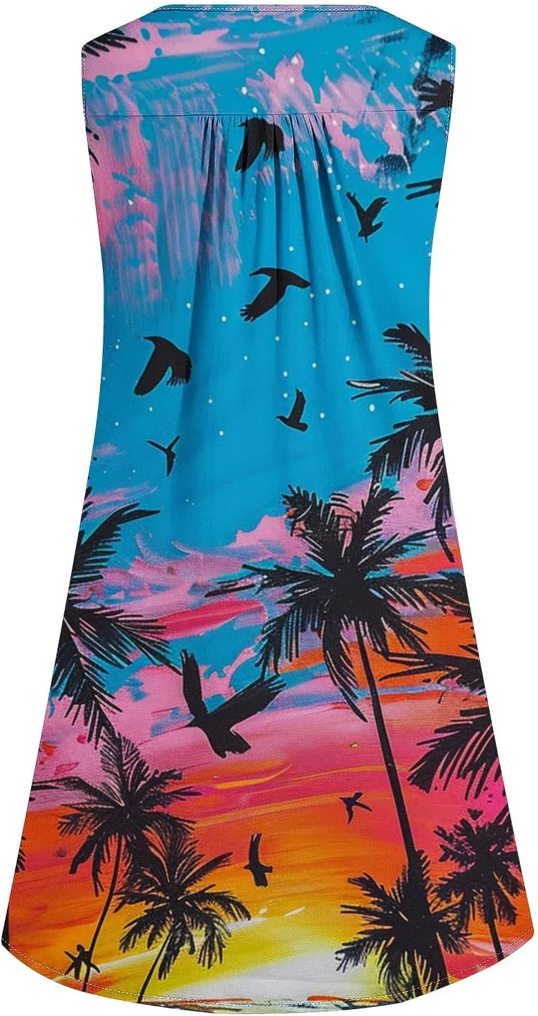 Plus Size Easter Dress Cotton Caftans for Women Midi Summer Dresses Button Dress for Women