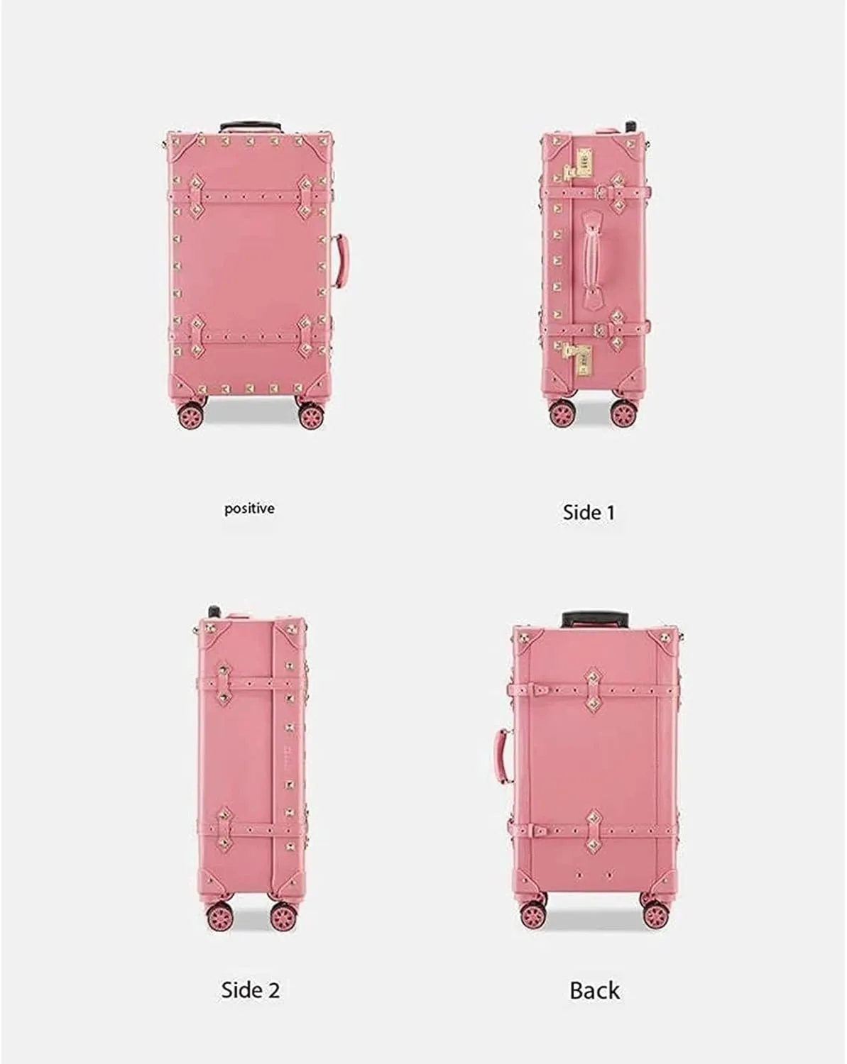 Portable Suitcase Leather Suitcase Large Expandable Luggage with Spinner Wheels Lightweight Carry On Luggage Hard Travel Suitcases (C 20 inches)