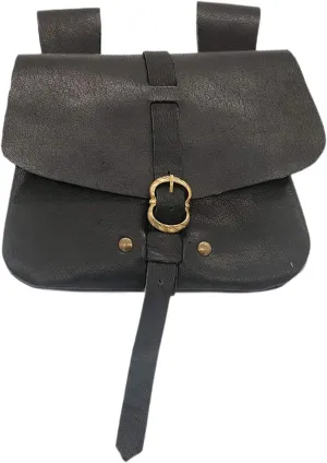 PU Leather Waist Bag for Travel And Larp Activities, Black