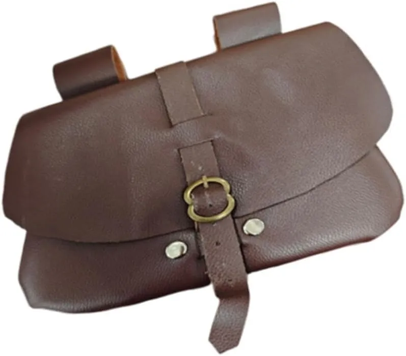 PU Leather Waist Bag for Travel And Larp Activities, Brown