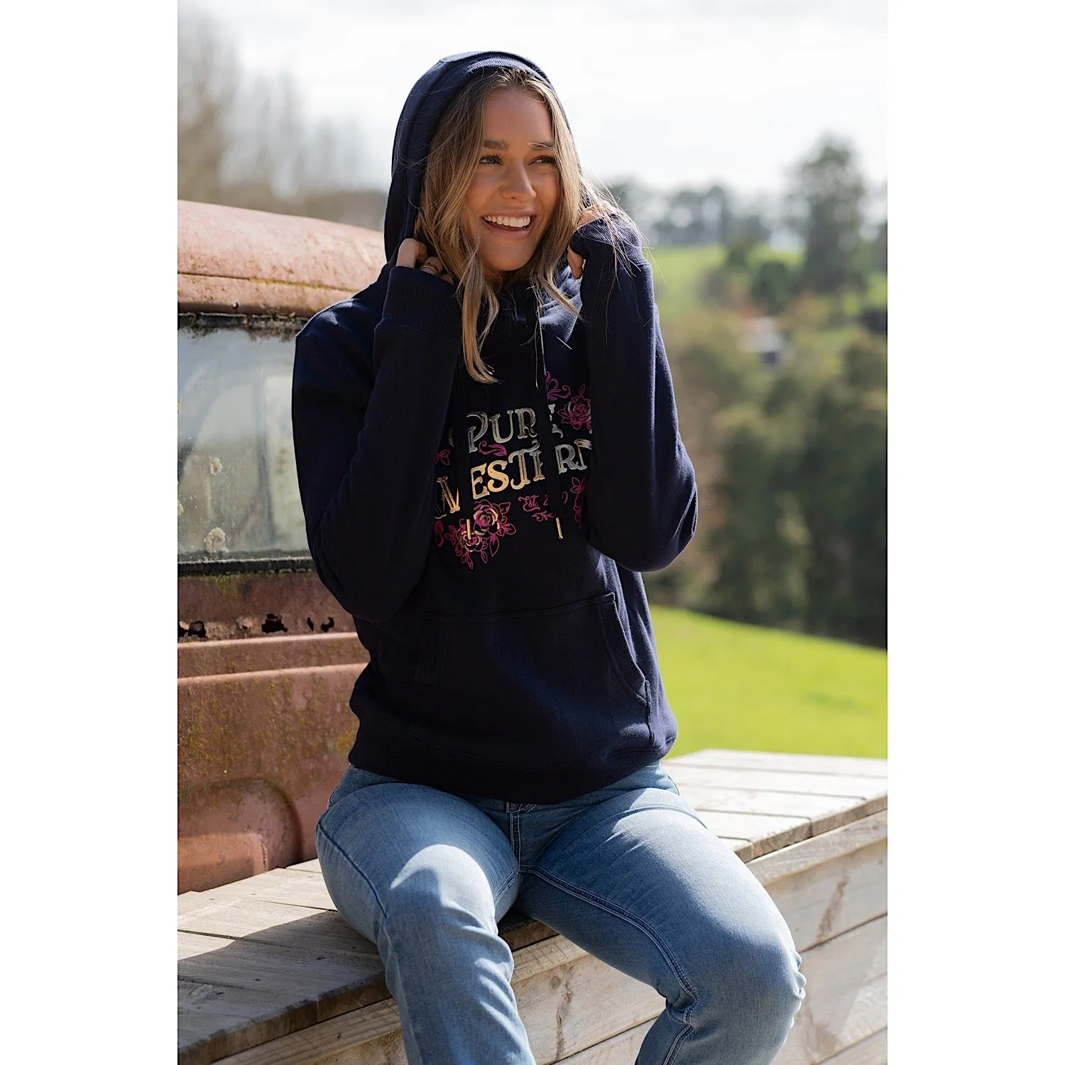 Pure Western Women's Brandy Pullover Hoodie Navy