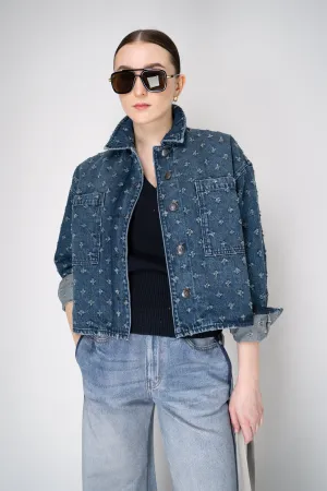 Rag & Bone Vintage Tweed "Jaiden" Shirt Jacket with Distressed Flowers