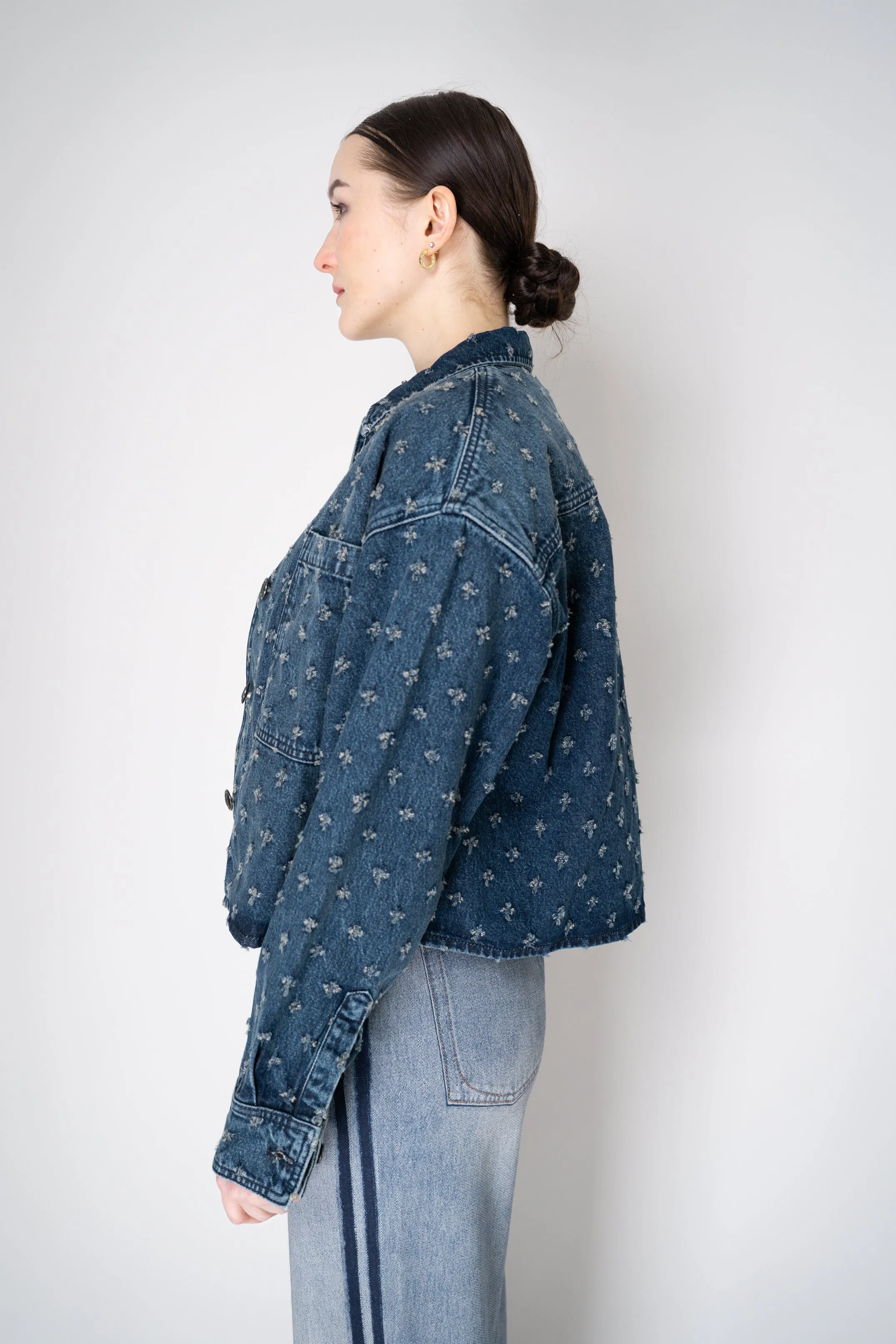 Rag & Bone Vintage Tweed "Jaiden" Shirt Jacket with Distressed Flowers