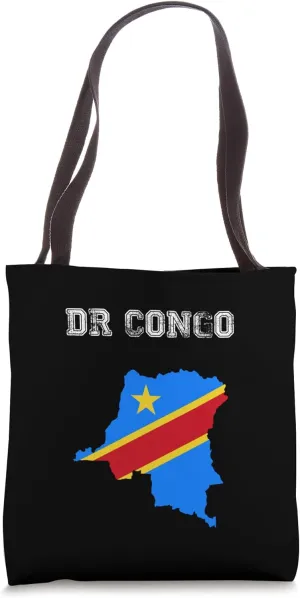 Retro DR Congo Distressed Flag Tote Bag