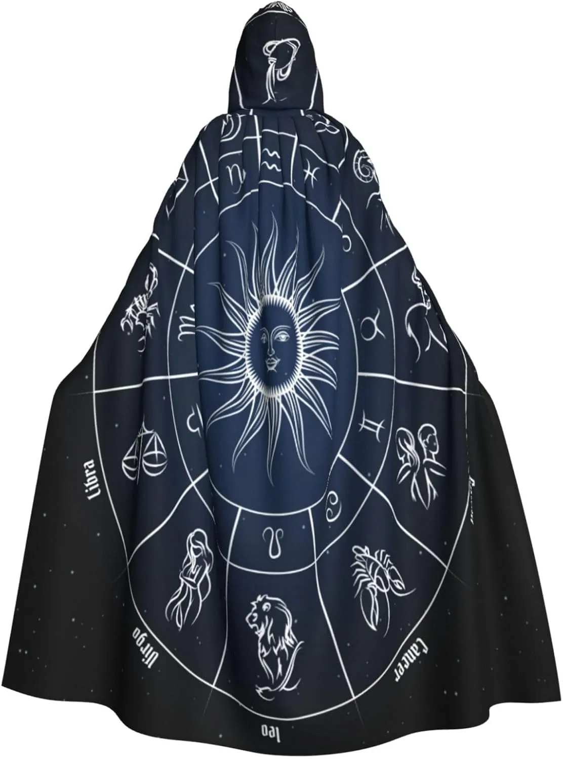 Retro Style Sun Astrology Themed Costumes Party Christmas Hooded Robe Cloak For Adult Men Women Decoration Cape Halloween Cosplay Hoodie