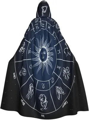 Retro Style Sun Astrology Themed Costumes Party Christmas Hooded Robe Cloak For Adult Men Women Decoration Cape Halloween Cosplay Hoodie