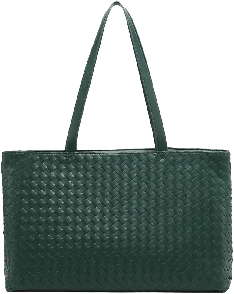 Retro Woven Tote Bag Handbag Purse Unisex Large Shoulder Purses Leather Woven Hobo Bag Underarm Handbags for Women Men