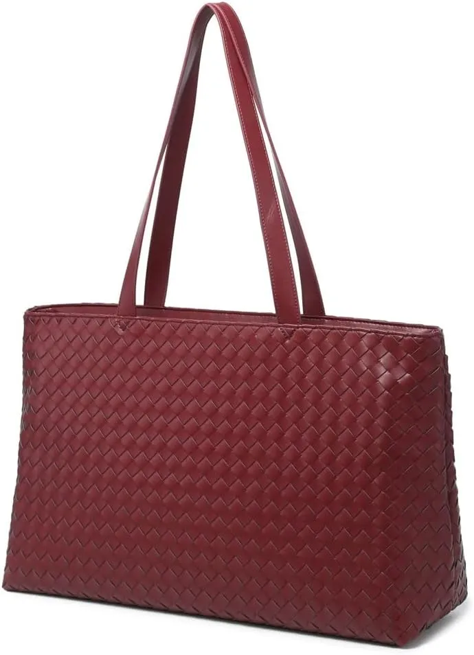 Retro Woven Tote Bag Handbag Purse Unisex Large Shoulder Purses Leather Woven Hobo Bag Underarm Handbags for Women Men