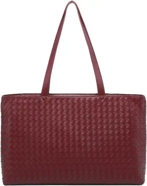 Retro Woven Tote Bag Handbag Purse Unisex Large Shoulder Purses Leather Woven Hobo Bag Underarm Handbags for Women Men