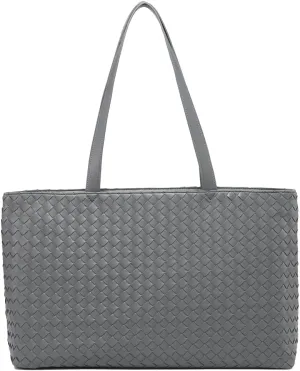 Retro Woven Tote Bag Handbag Purse Unisex Large Shoulder Purses Leather Woven Hobo Bag Underarm Handbags for Women Men