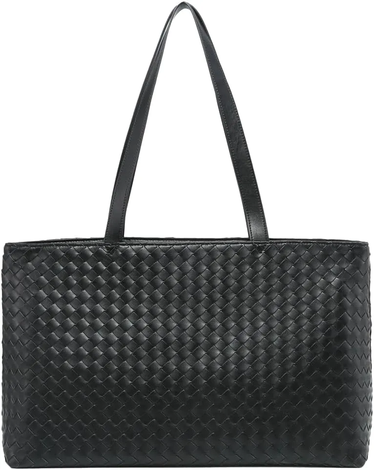 Retro Woven Tote Bag Handbag Purse Unisex Large Shoulder Purses Leather Woven Hobo Bag Underarm Handbags for Women Men
