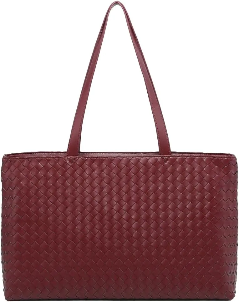 Retro Woven Tote Bag Handbag Purse Unisex Large Shoulder Purses Leather Woven Hobo Bag Underarm Handbags for Women Men