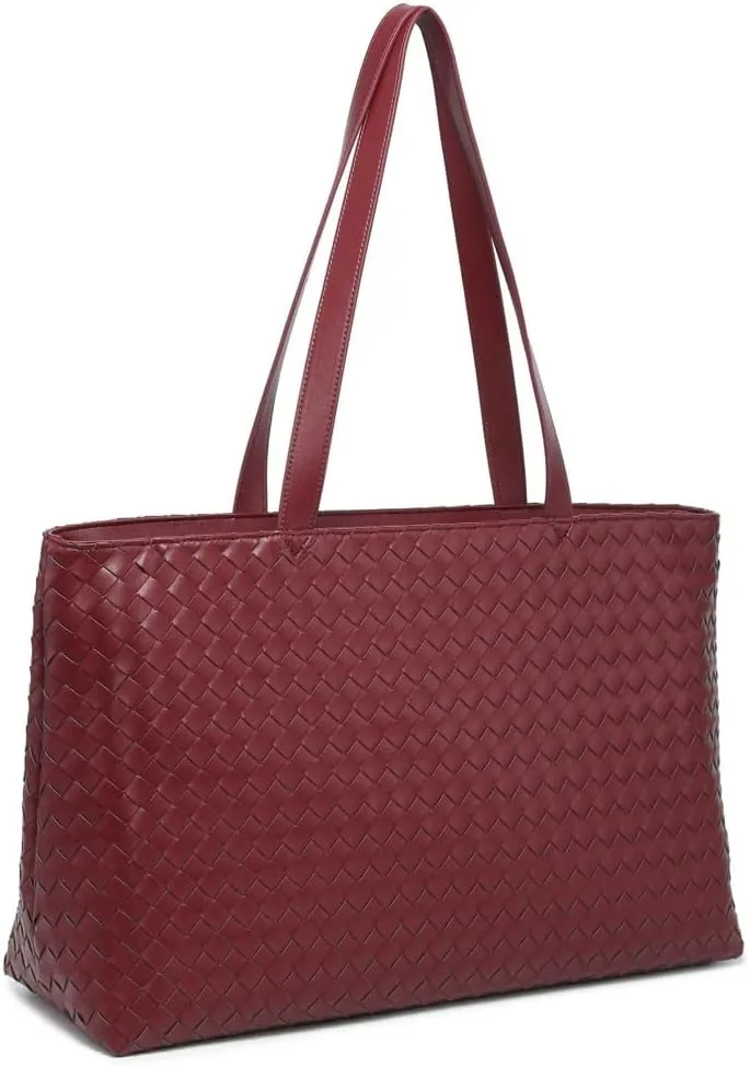 Retro Woven Tote Bag Handbag Purse Unisex Large Shoulder Purses Leather Woven Hobo Bag Underarm Handbags for Women Men